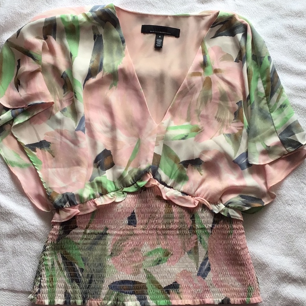 White House Black Market Pastel Floral Blouse